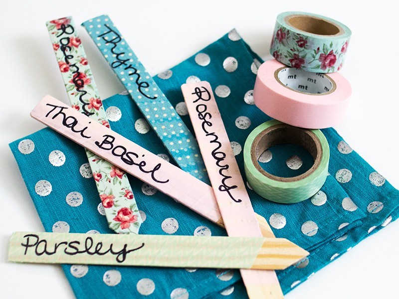 DIY Washi Tape Garden Markers: A Cheap Graden Craft Idea By Sarah Hearts