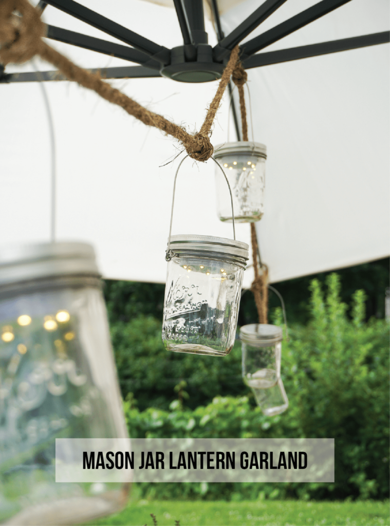 Mason Jar Lantern Garland for A Captivating Garden Look