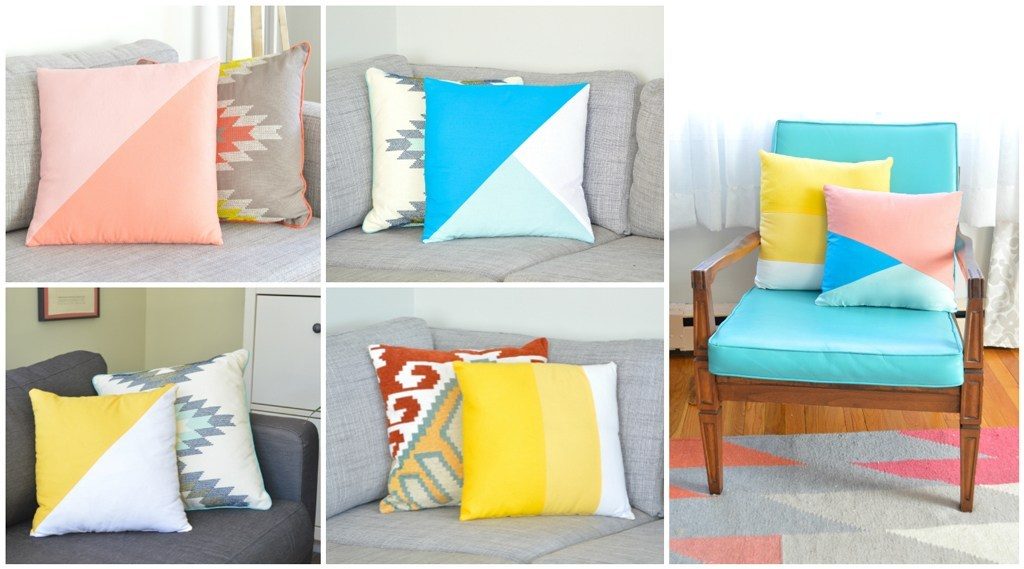 Easy Color-Block Throw Pillow Tutorial By Plaster & Disaster