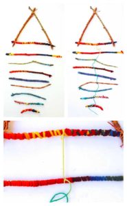 Engineering Craft Idea for Kids Twirling Twig Mobile with Yarn and Sticks