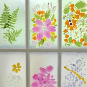 Stained Glass Door Designs with Flower Petals: A Spring Flower Craft