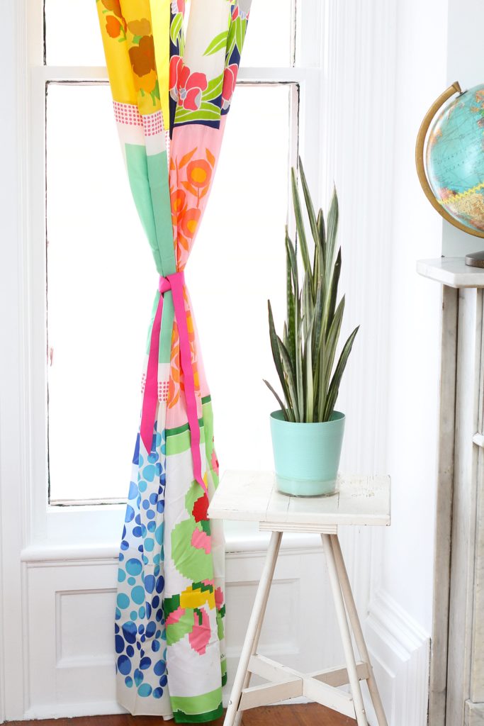 DIY Colorful Curtains from Vintage Scarves By Apartment Therapy