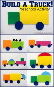 Build A Truck Project with Colorful Craft Foam Pieces: DIY Smart Construction Activity for Kids