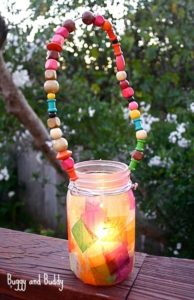 Captivating Mason Jar Lanter with Embellished Beaded Hanger