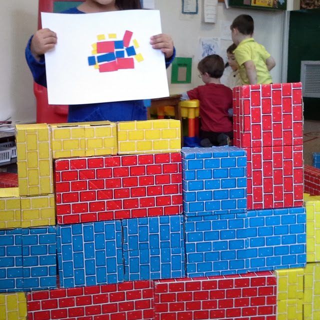 DIY Construction Activity Idea for Kids: Pre-Cut Cardboard Blocks Building with Foam Sheets