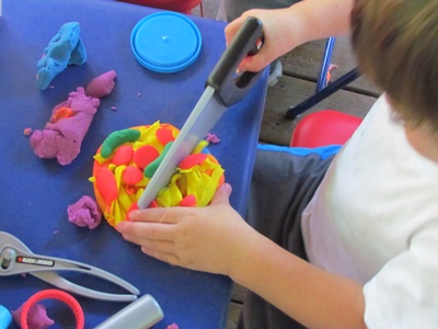 Under-Construction Play Dough Activity with Homemade Play Dough By Teach Preschool