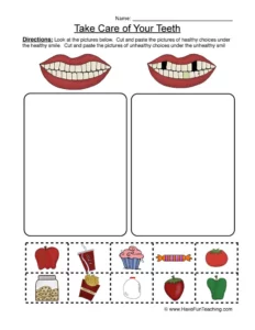preschool brush teeth worksheet