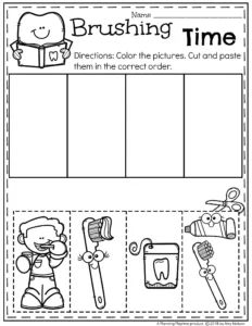 preschool brush teeth worksheet - Brushing Time