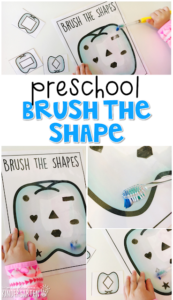 Preschool Healthy Habits: Smart Sensory Play Idea of Brush the Shape with Free Printable Templates