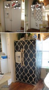 Cool and Fashionable Fridge Makeover with Plain Contact Paper Pieces