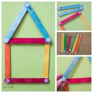 Stick Shape Houses: Plain Construction Project Idea for The Beginners with Craft Sticks