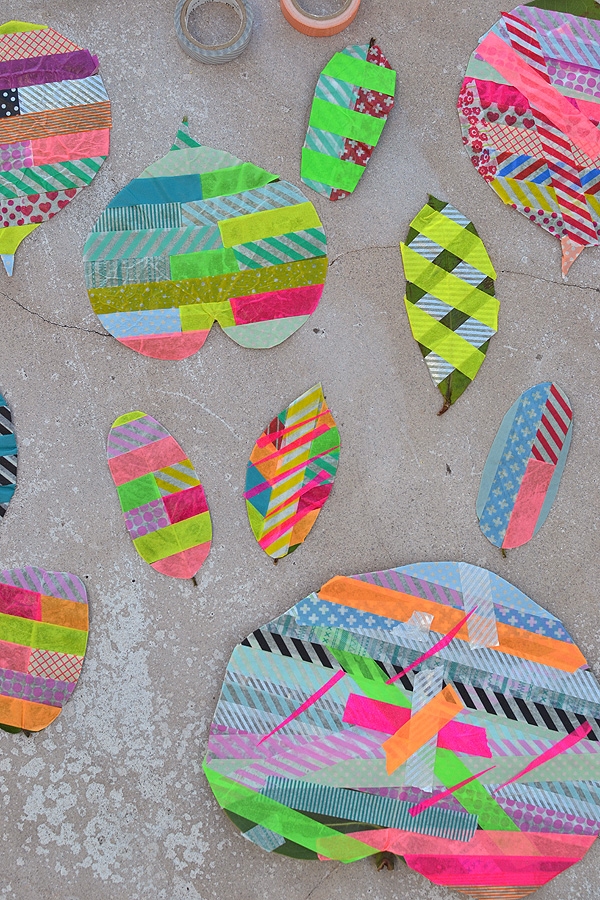 Easy Tutorial of DIY Washi Tape Leaves As A Quick Summer Craft Project for Kids