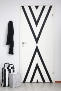 Redecorating Project with Contact Paper: Trendy Door design with Contact Paper Over White Paint