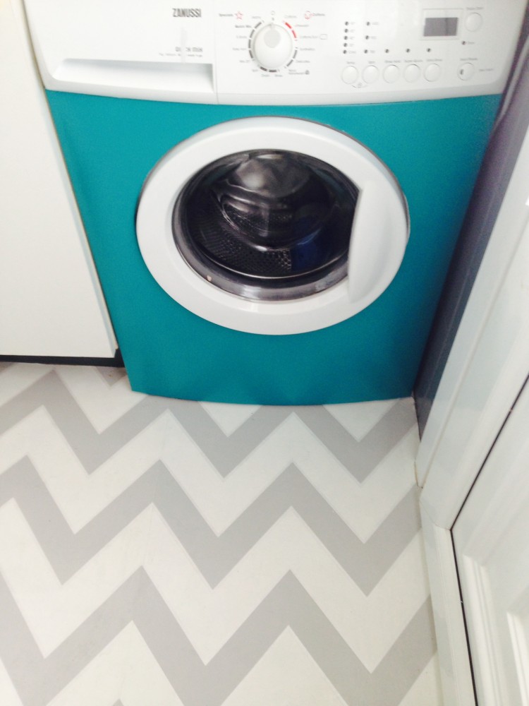 DIY Washing Machine Makeover with Colorful Contact Paper for Front-Load Devices