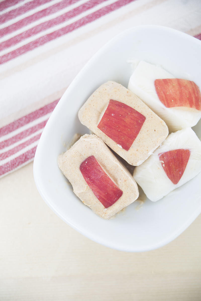 Yogurt Peanut Butter Apple Topped Frozen Dog Treat Truly Hand Picked