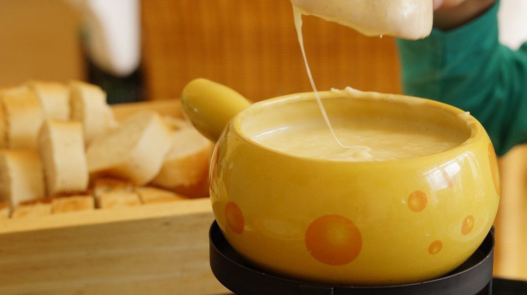 Switzerland Cheese Fondue: Warm, rich taste goes great with French bread