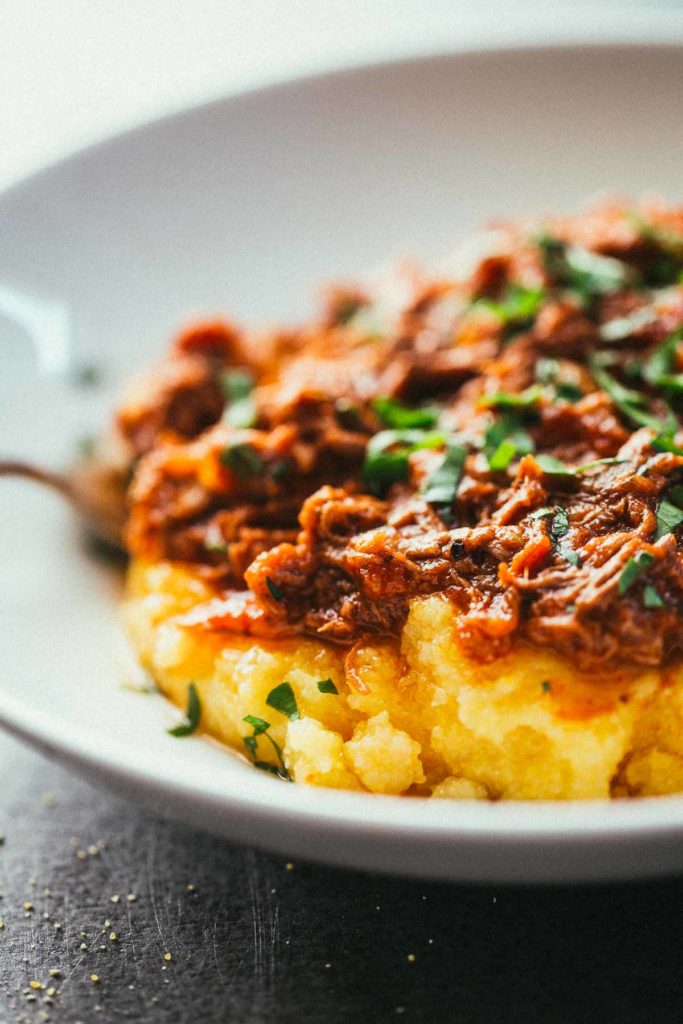 Crockpot Braised Beef Ragu with Polenta Recipe