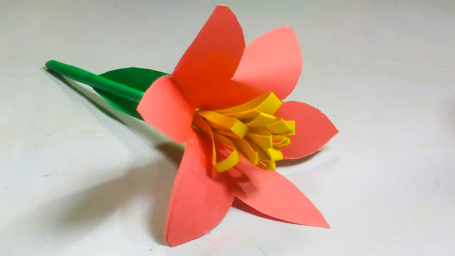 Simple Step by Step Paper Flower- Construction Paper Kids Crafts