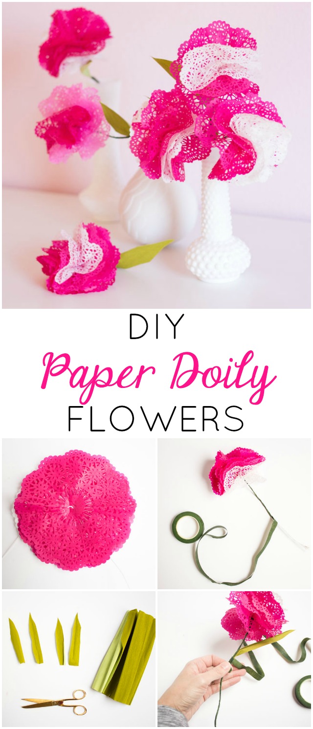 Creative and Bright Paper Doily Flowers Step by Step Tutorial