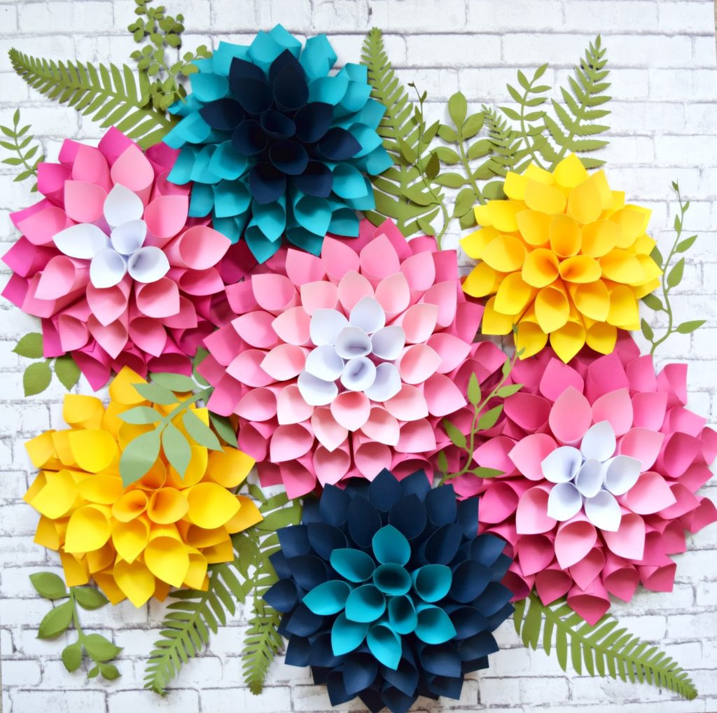 Classic Giant Dahlia Flowers Construction Paper Crafts For Wall Art Truly Hand Picked Turn a plain wall into a seasonal scene by making faux windows from cellophane and black construction paper or posterboard. classic giant dahlia flowers