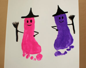 Trick or Treat Smell my feet Witch- funny n cute paint your toddler’s feet and stamp