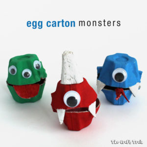 Cute Little Halloween Egg Carton Monsters craft for kids – for Recycling/Repurposing lovers