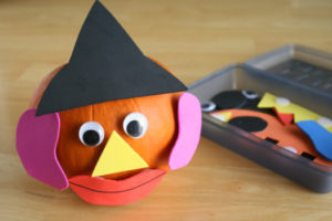 Mix and Match Pumpkin Face Craft / Game for Kids with Velcro, Foam, and Pumpkin