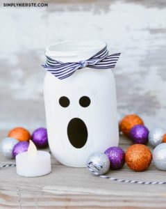 Paint with Your Kids to Make Halloween Mason Jar Ghost Lantern – Paint, Stickers, Marker,  ...