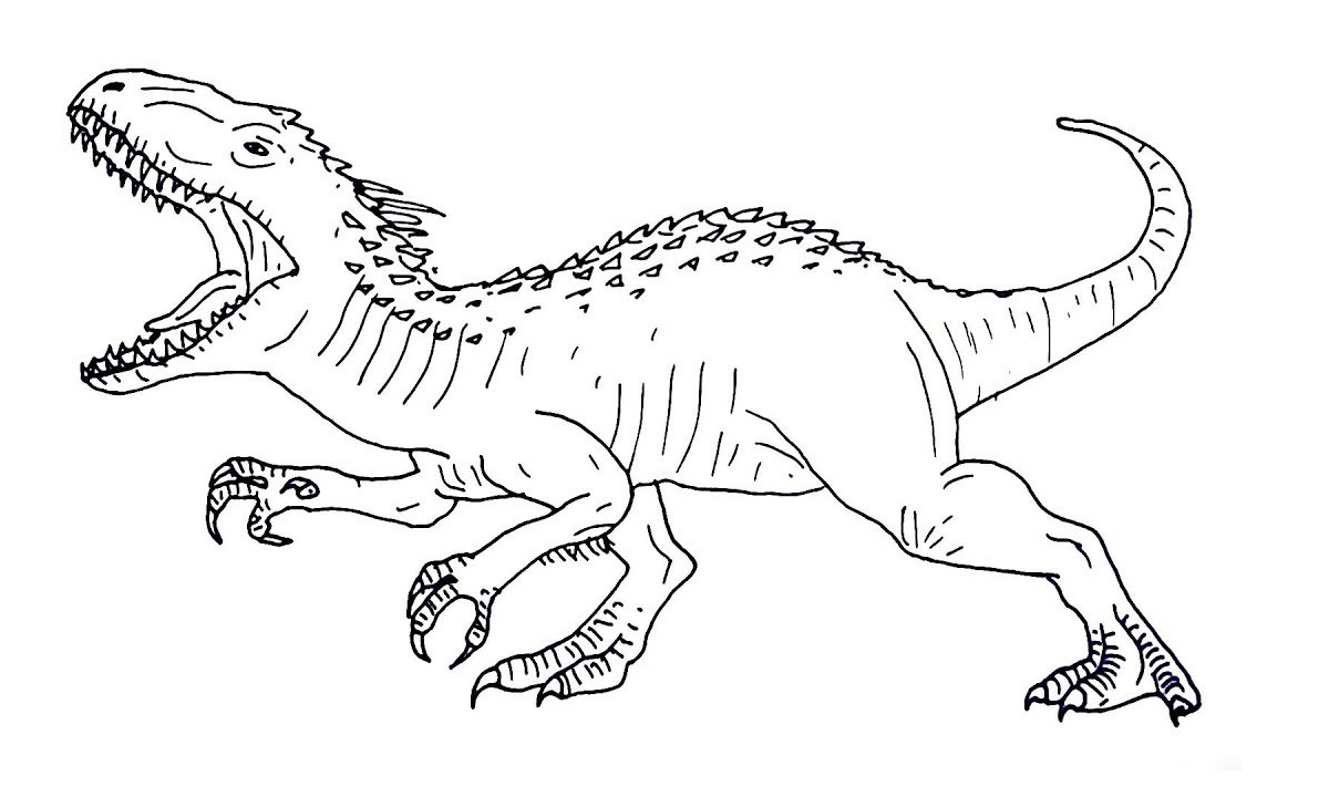 Angry Dinosaur Coloring Pages : Colored page Angry dinosaur painted by