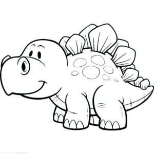 Cute little Dinosaur Coloring Page