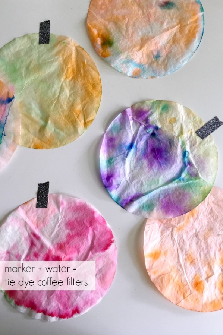 Tie Dye Coffee Filters for Coffee Filter Crafts
