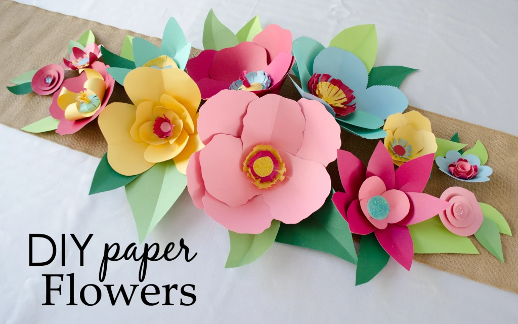 DIY Paper Flowers hand cut paper flowers templates and steps